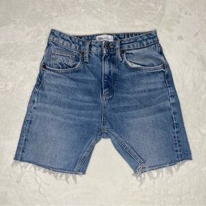 Zara Blue Denim Shorts Size 2 Cut off Jorts Mom Shorts